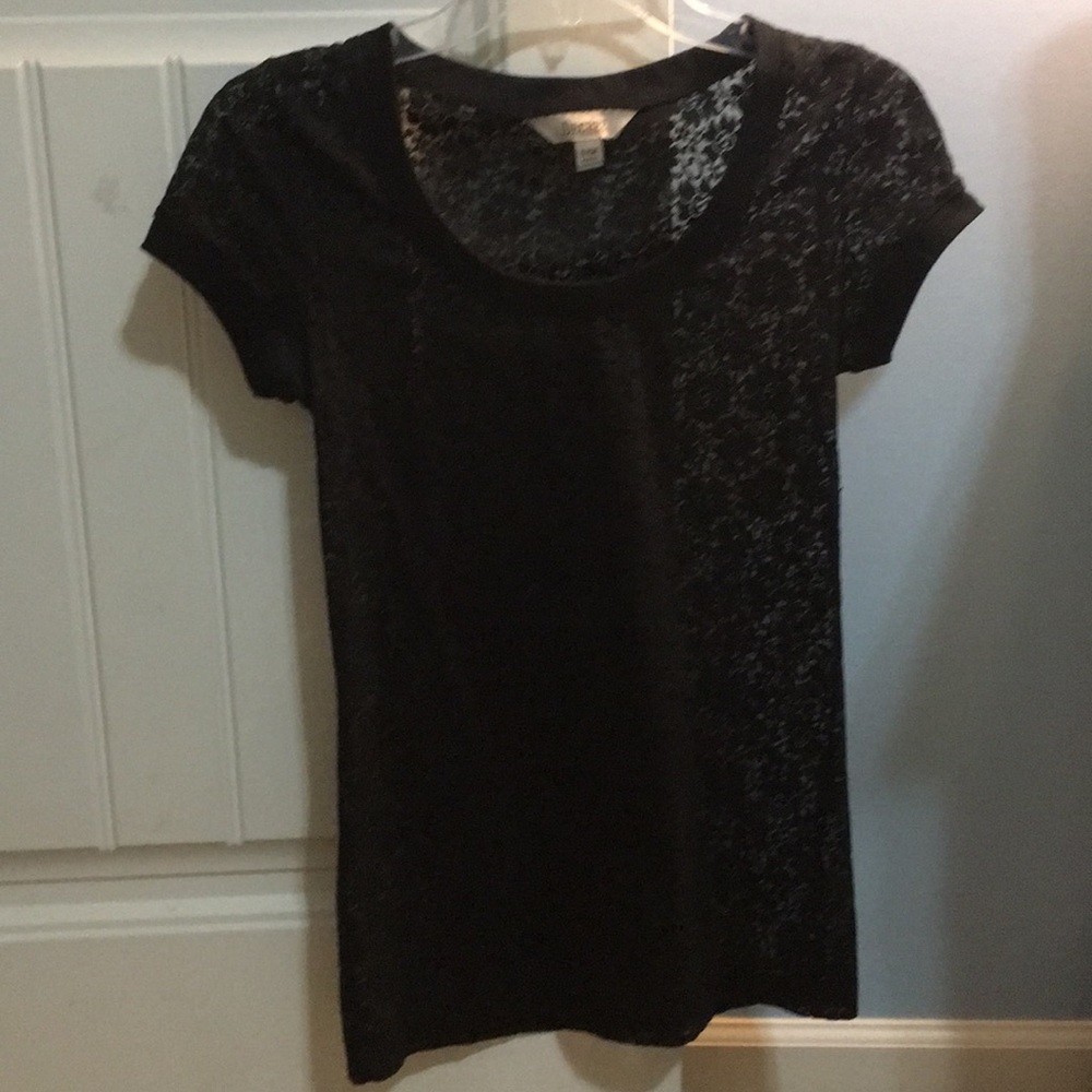 Black see through shirt.